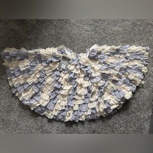 The Land of Nod Cream and Gray/Purple Tree Skirt